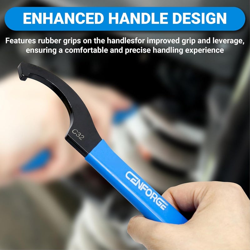 CENFORGE Cenfoge Double-ended Coilover Adjustment Spanner Wrench Set, 3-PC. Tool Kit for Suspension System and Shock Adjustments, Fit Coilovers Shocks with Nut OD APU13, APU16, ER25, ER32, ER40, C32 - Image 3